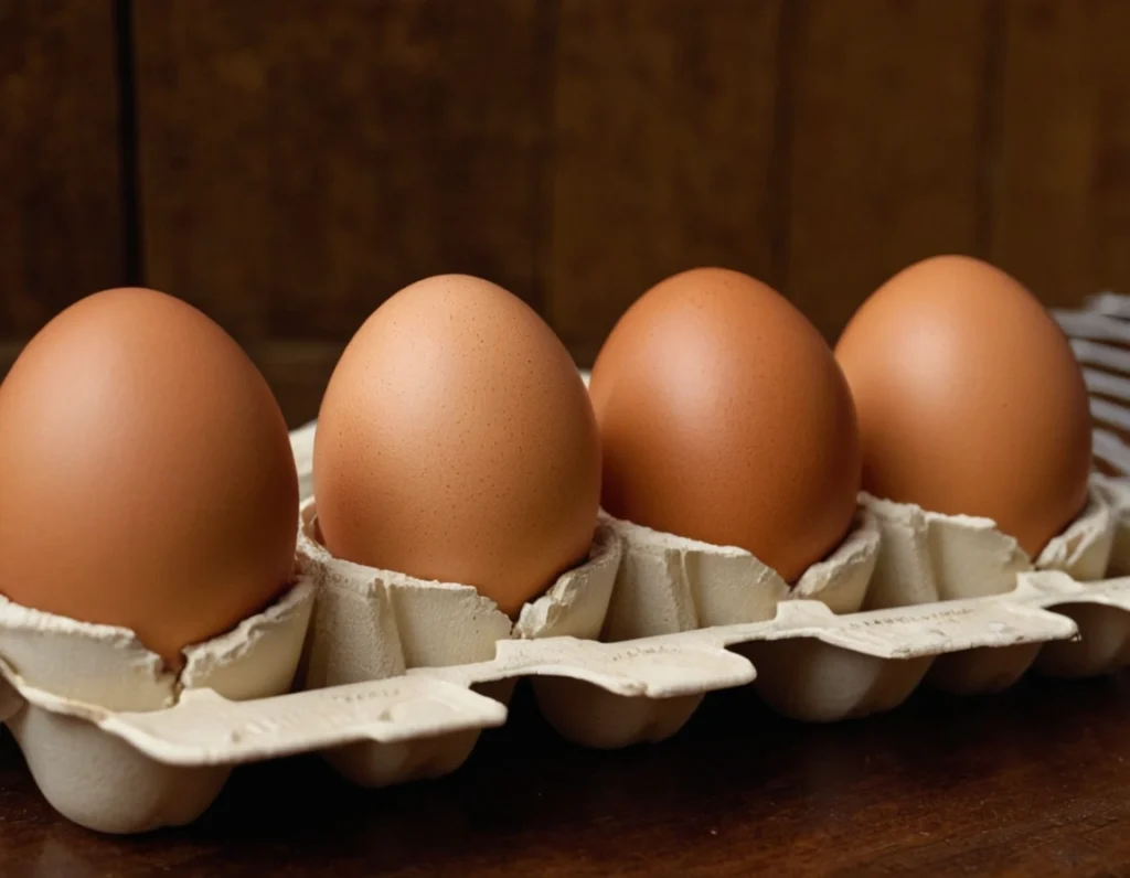 egg safety standards Image showing eggs in a package of egg tray referring to the International egg safety standards